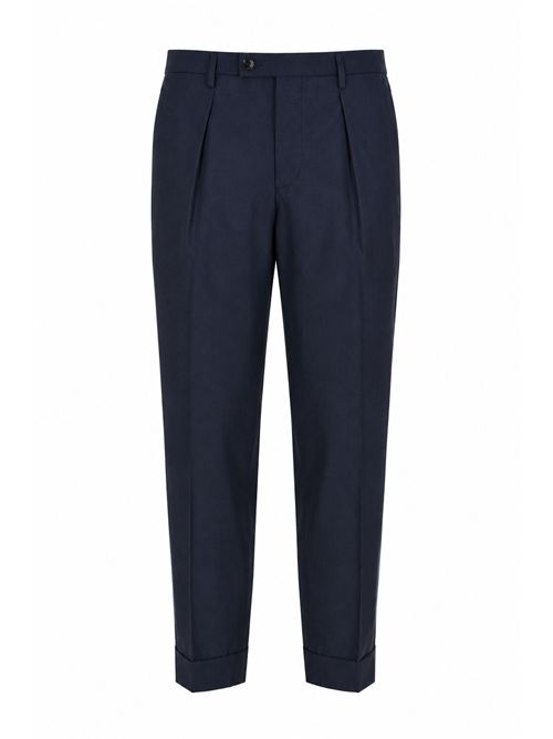 Pantalone Freddy in fresco lana vergine con pinces Navy MICHELE CARBONE | FREDDY016